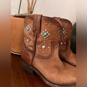 Frye Billie Billy Boots Womens size 7.5 Leather Turquoise